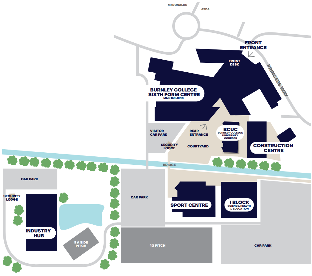 Burnley College Map
